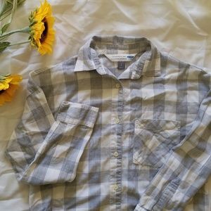 Gray/White Tunic Flannel Shirt